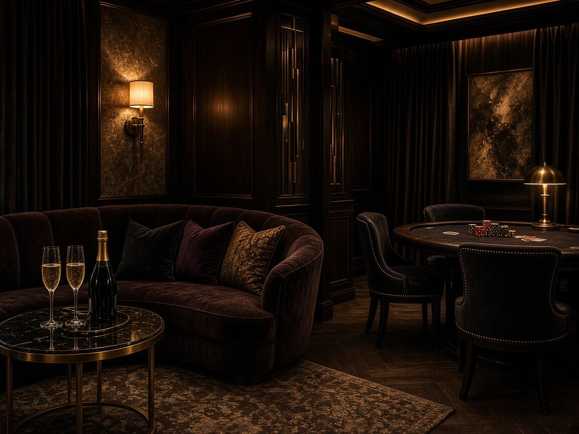 Salón VIP con iluminación reservada